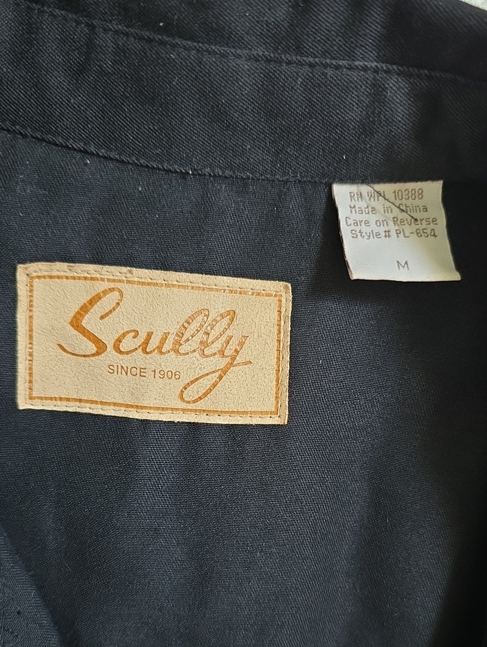 Scully Embroidered Black Western Pearl Snap Button Shirt Size M - Picture 2 of 8